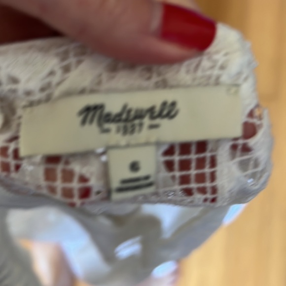 Madewell Geo Lace Eyelet Pleated Dress - Picture 3 of 3